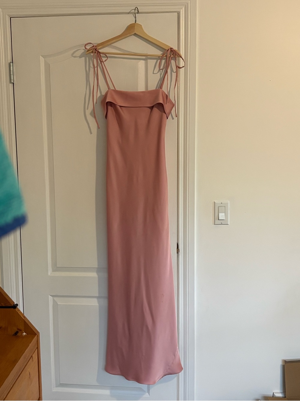 Azazie Ellia Bridesmaid Dress Rosette Stretch Satin Size A2